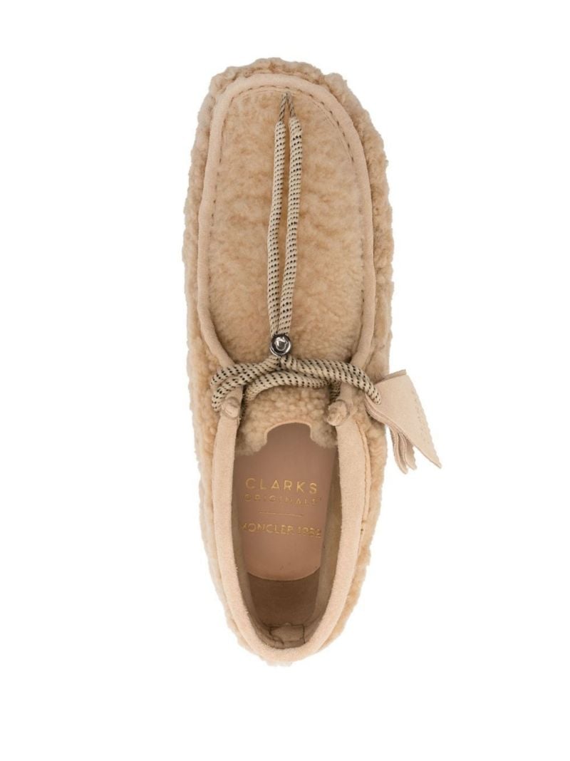 X Clarks Originals Neutral Wallabee Shearling Loafers