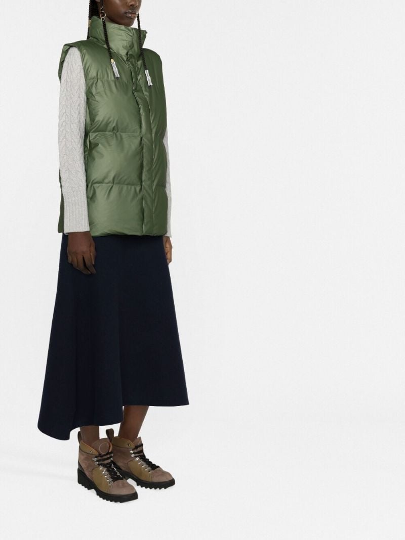 Green Boxy Puffer Gilet