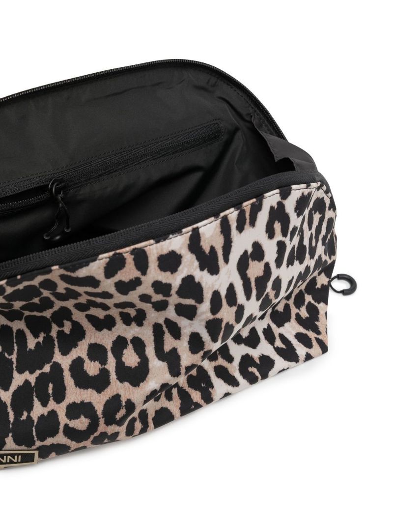 Beige Leopard Zipped Makeup Bag