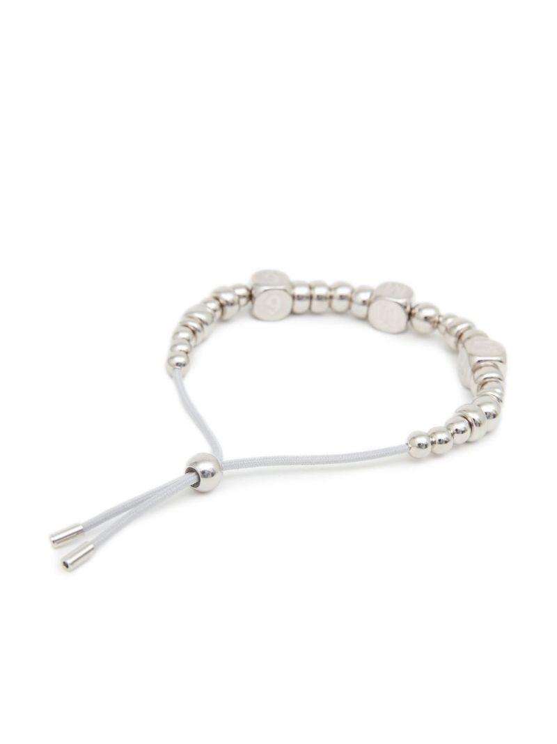 Silver-tone Bead Logo Bracelet