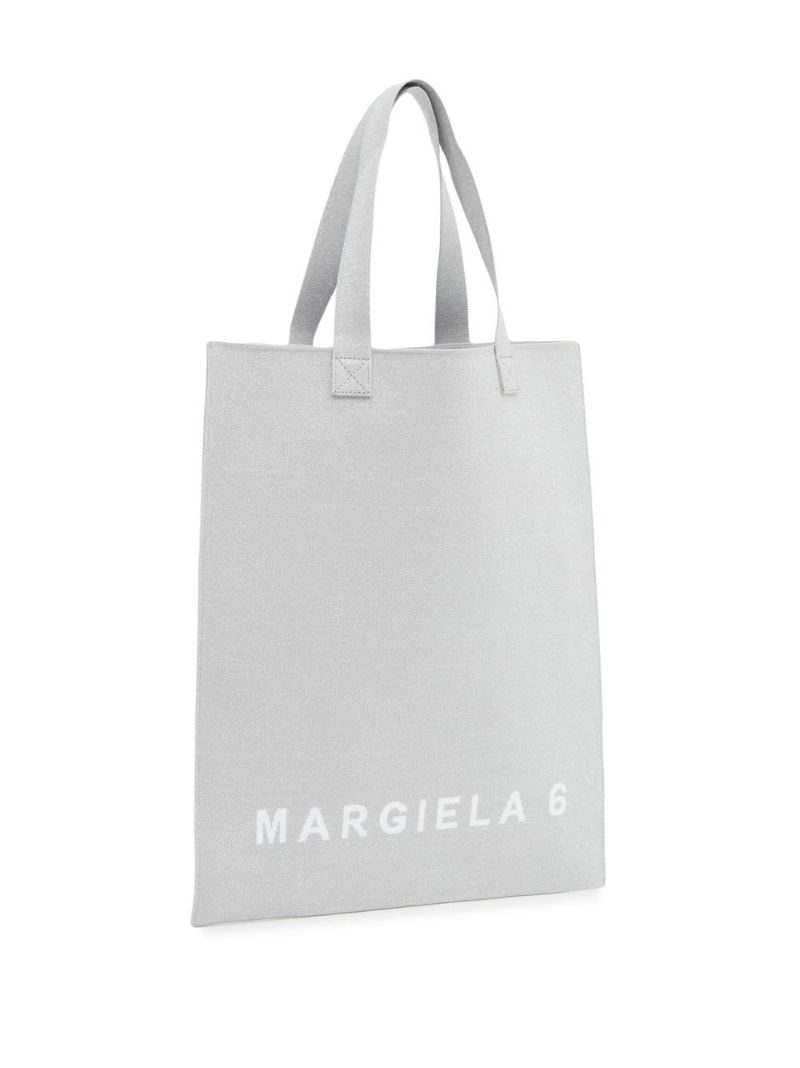 Silver Logo-jacquard Tote Bag