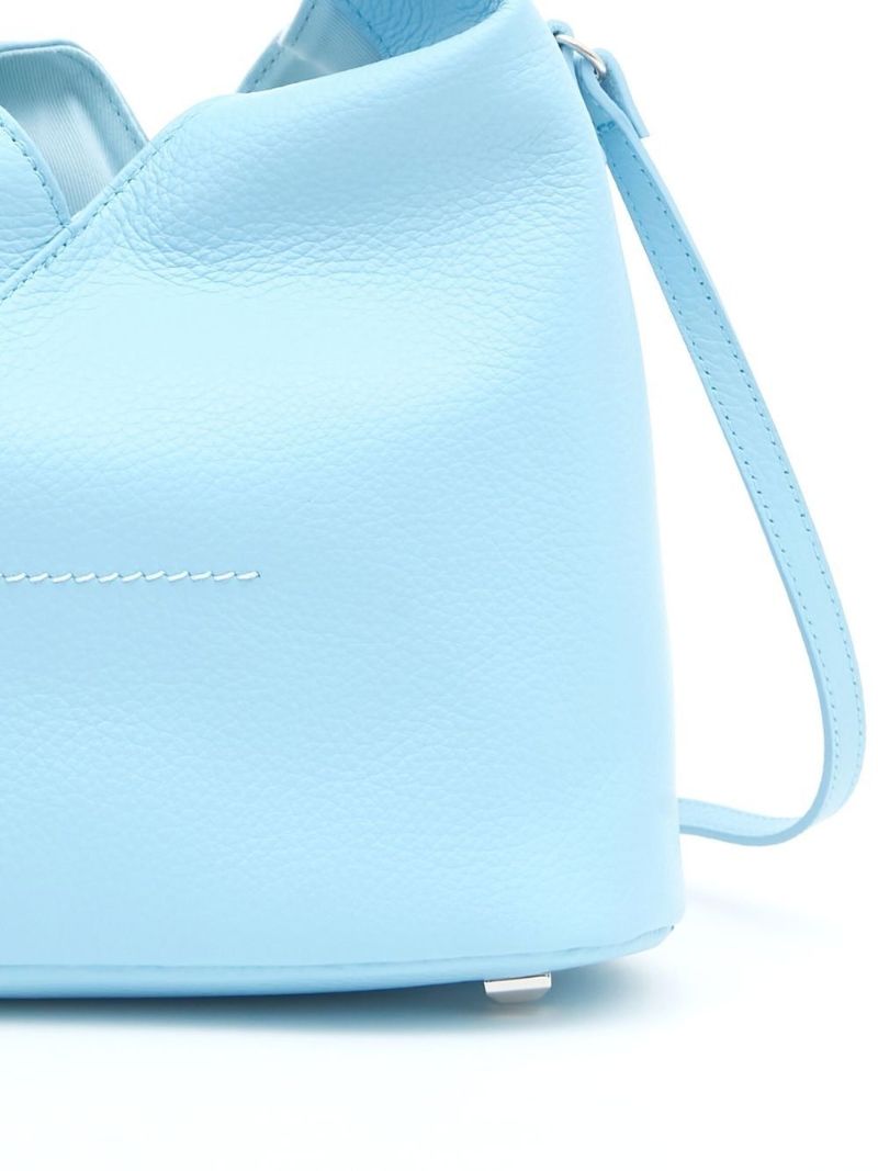Blue Triangle Leather Top-handle Bag