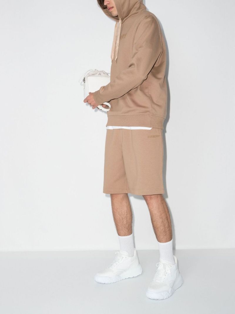 Neutral Logo Print Cotton Track Shorts