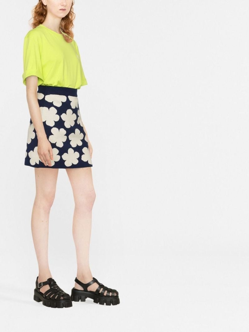 Blue Hana Dots Floral Print Mini Skirt