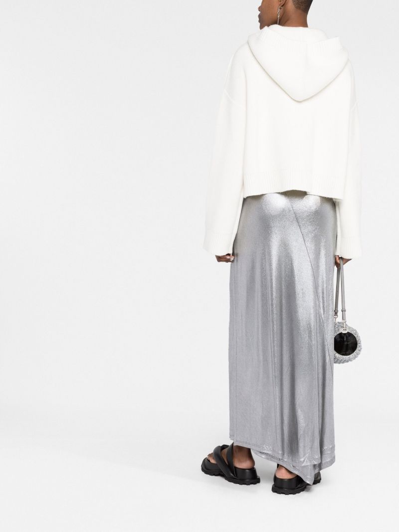 Silver-tone Metallic Wrap Skirt