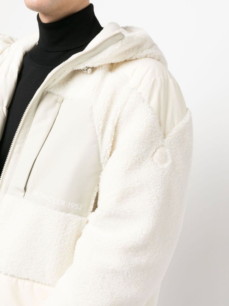 Neutral Zipped Hooded Fleece Jacket