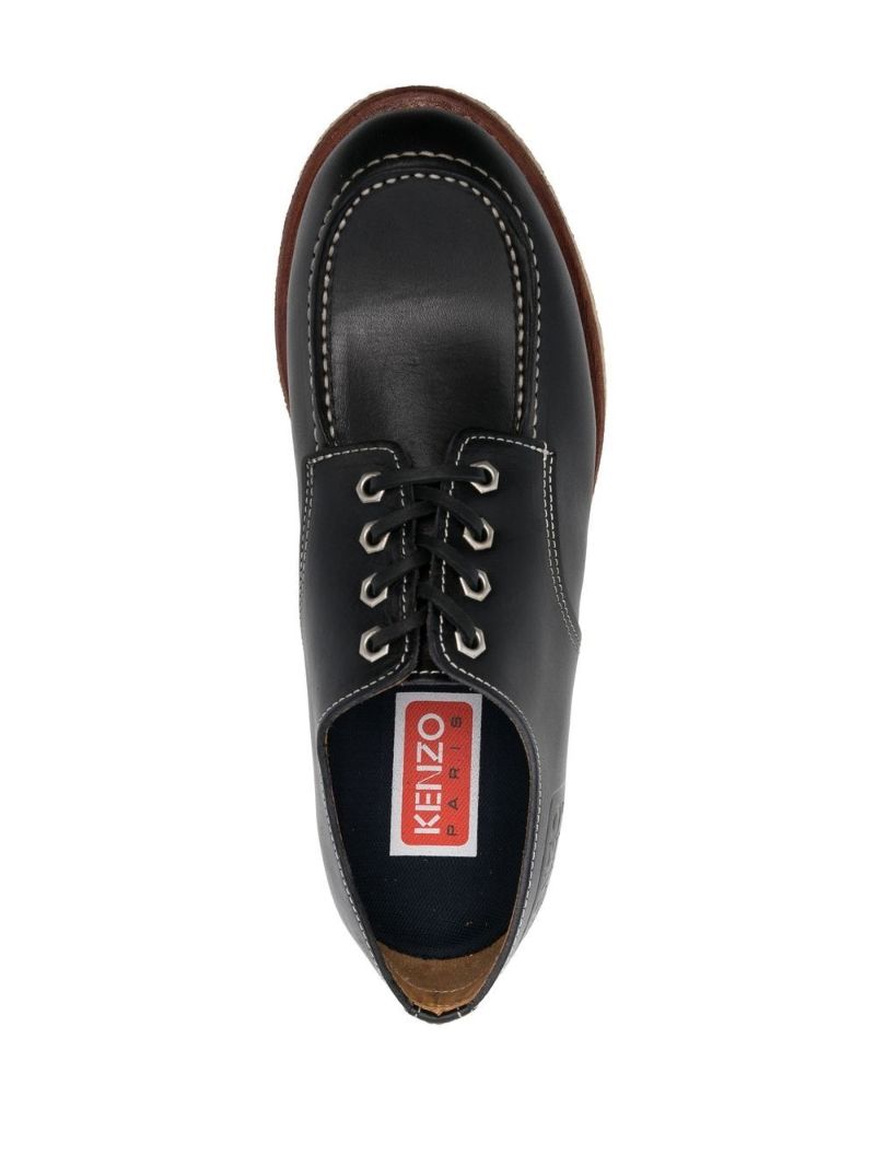 Black Kenzoyama Leather Derby Shoes