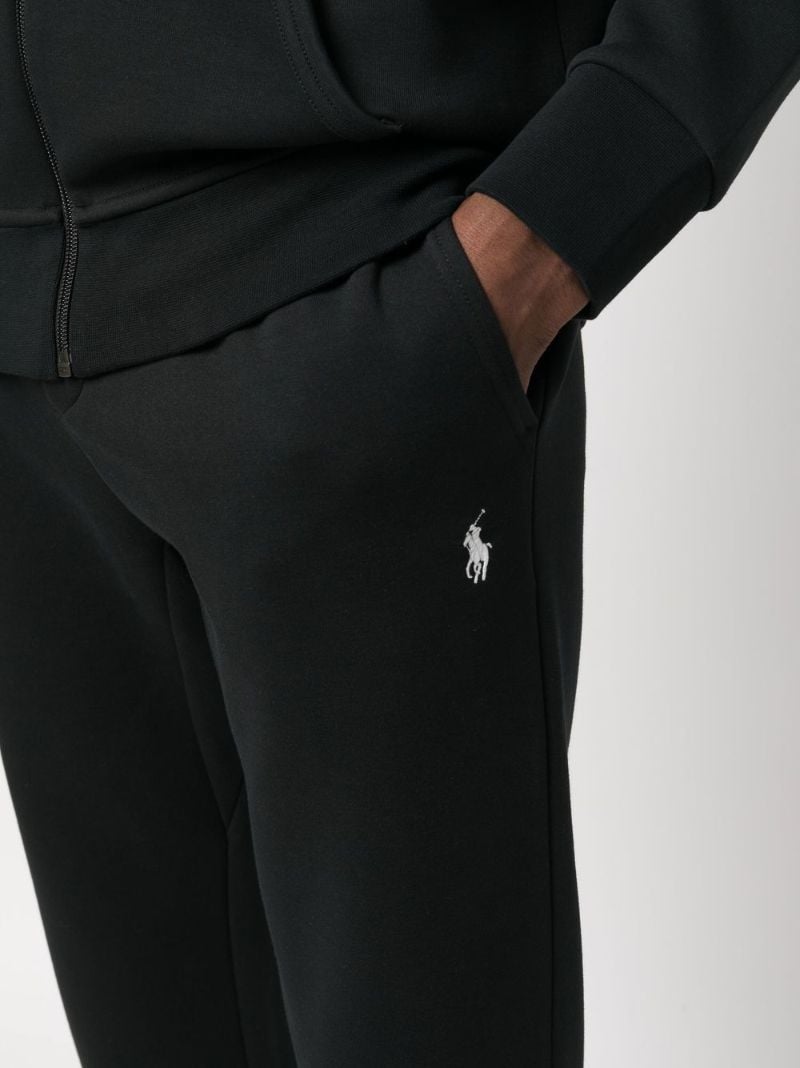Black Pony Embroidered Track Pants