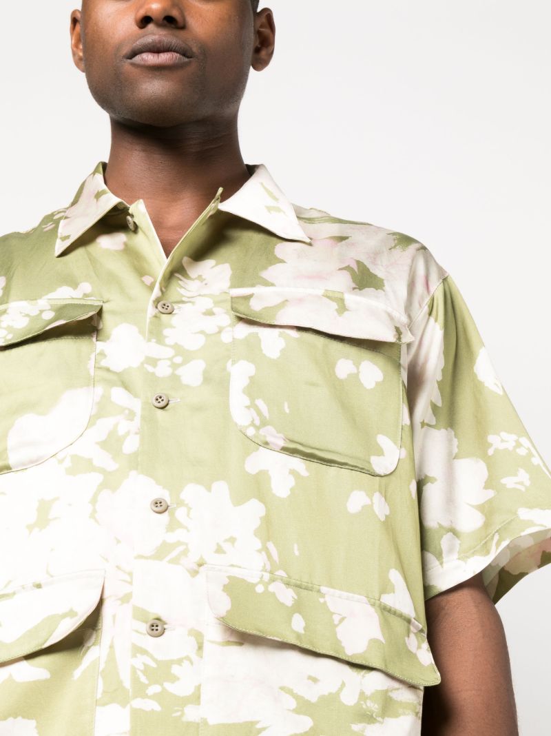 Green Abstract Print Shirt