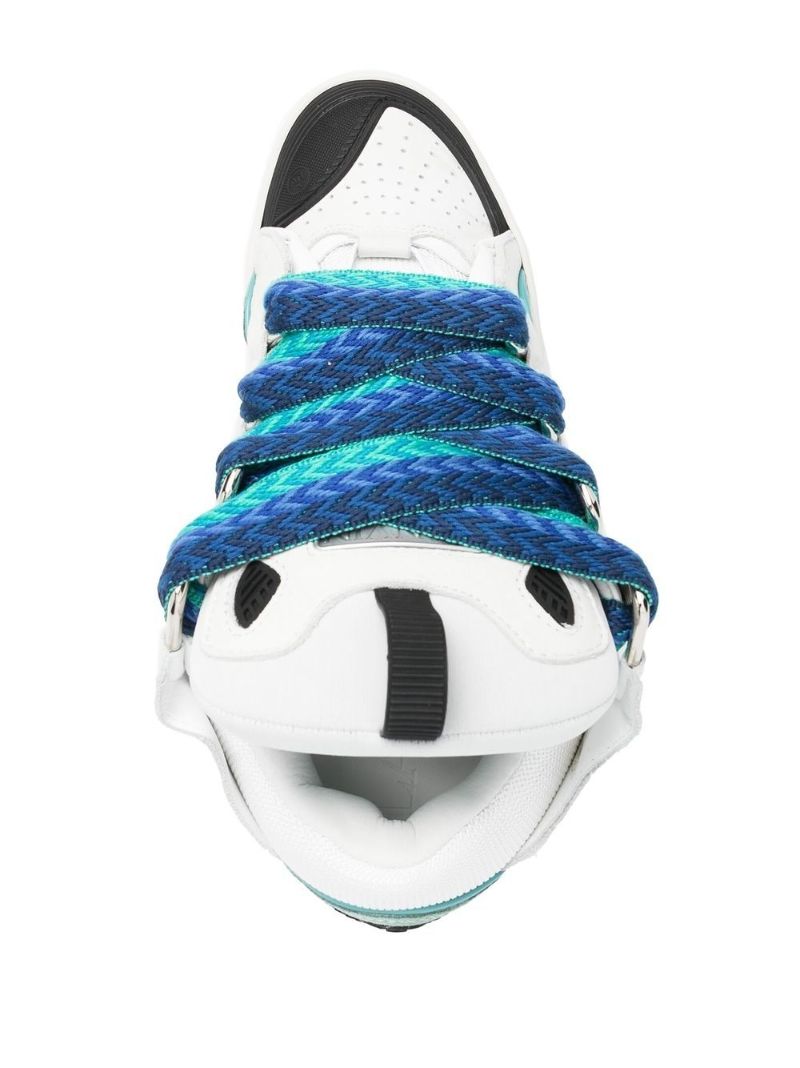 White Curb Leather Sneakers