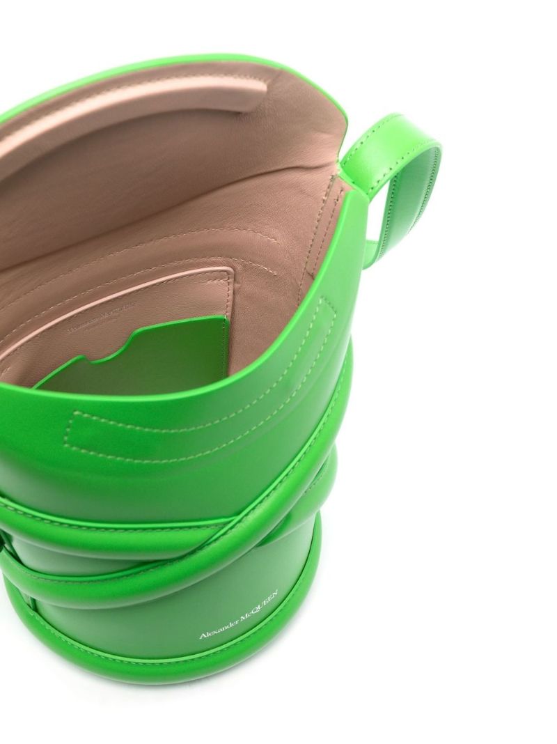 Green the Curve Leather Bucket Bag