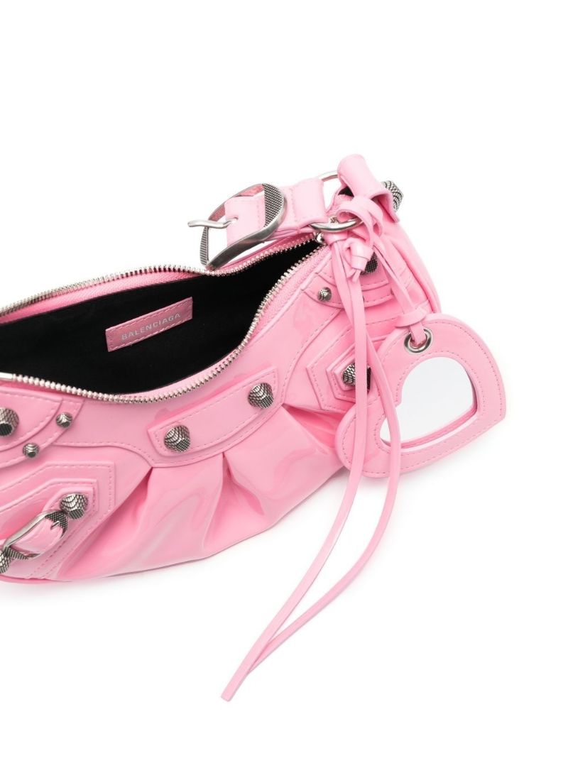 Pink Le Cagole Patent Leather Shoulder Bag