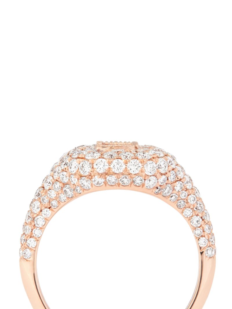 18k Rose Gold Diamond Signet Ring