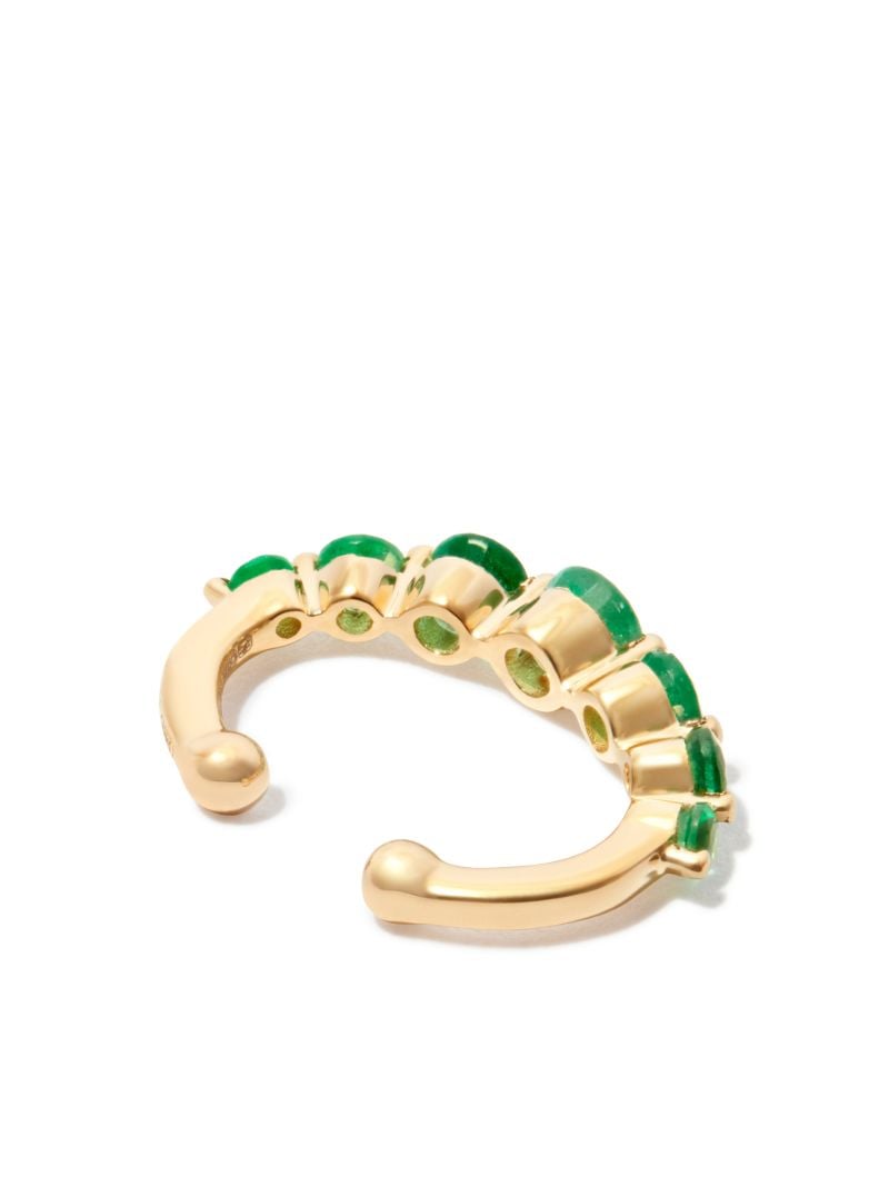 18k Yellow Gold Emerald Round Ear Cuff