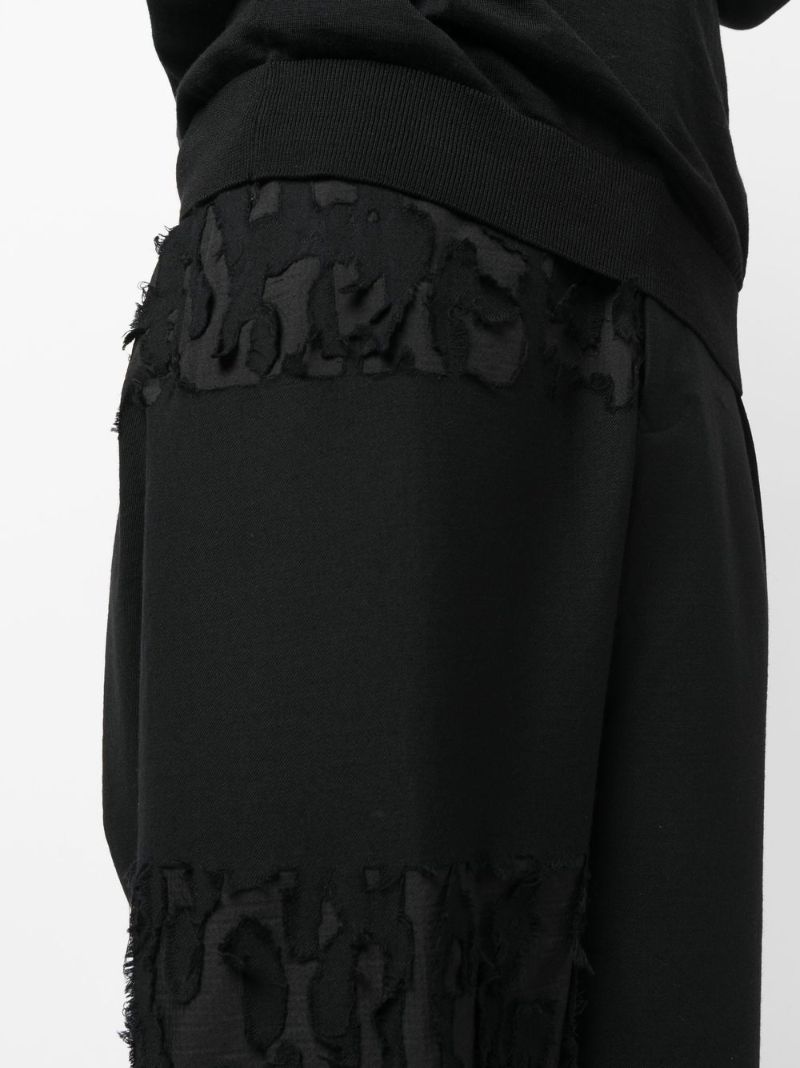 Black Panelled Wide-leg Trousers