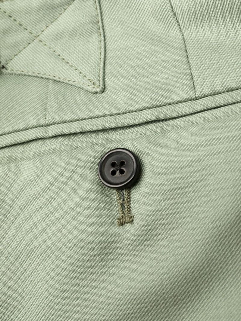 Green 4-bar Stripe Cotton Trousers