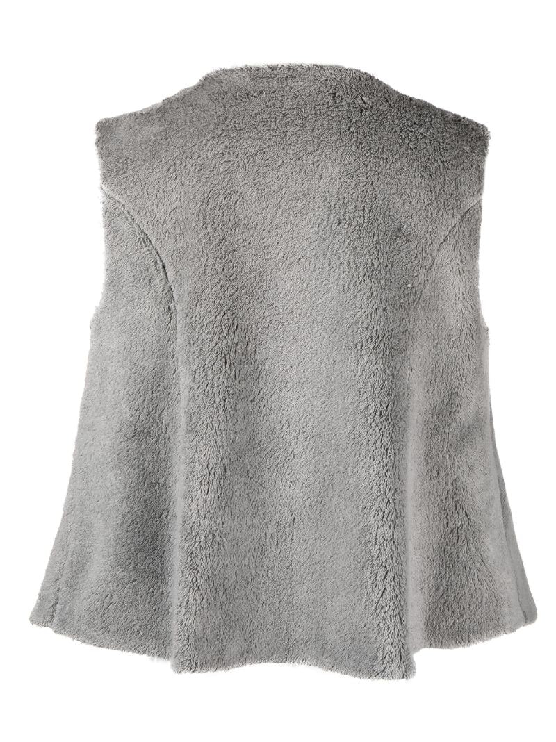 Grey Zlatyu Sleeveless Shearling Vest