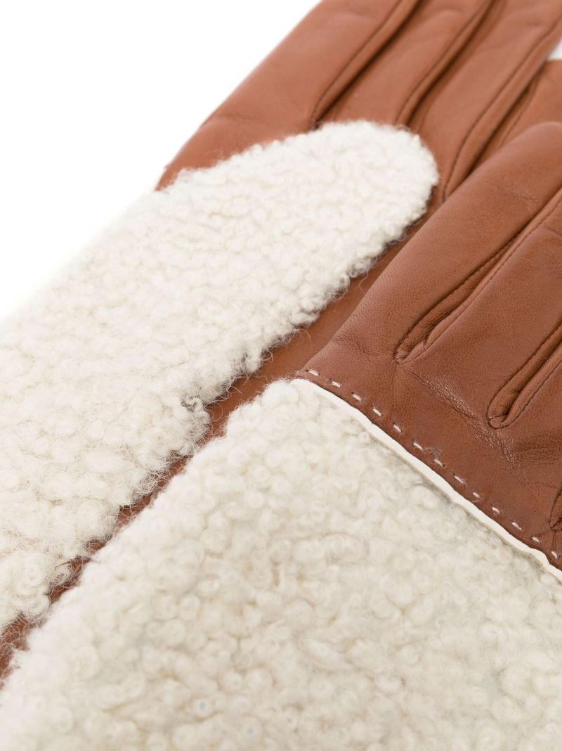 White Zuleica Shearling Trim Gloves
