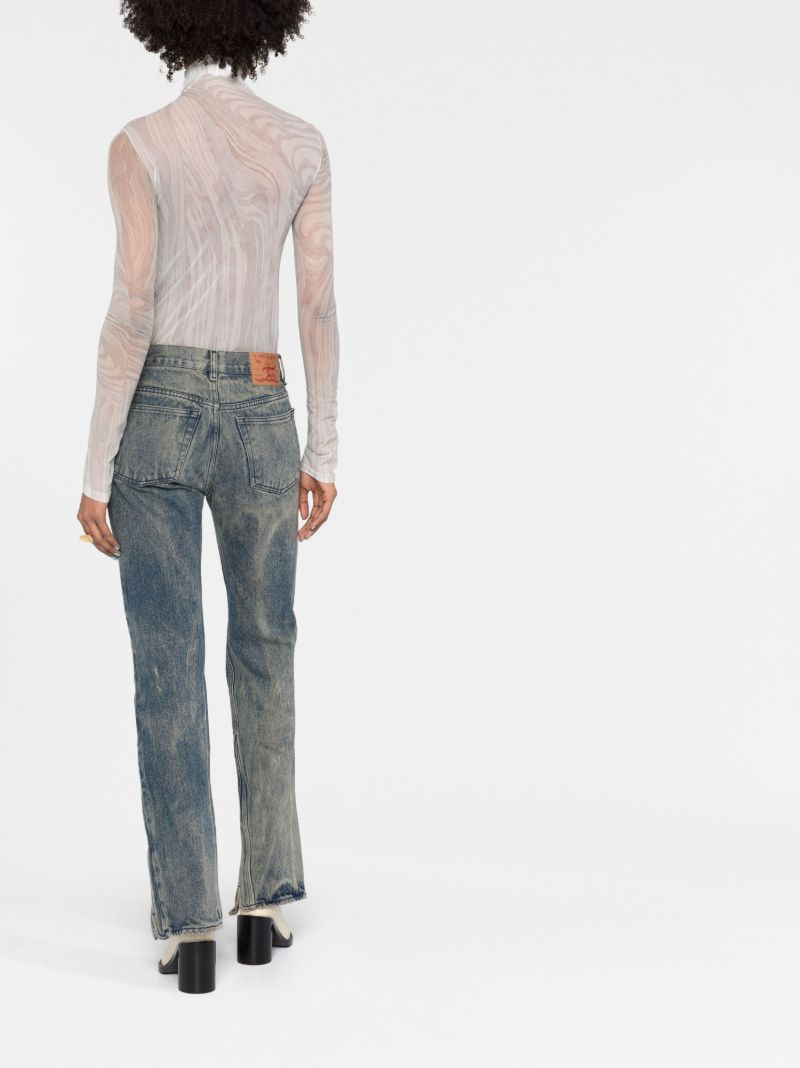 White Marble-print Top
