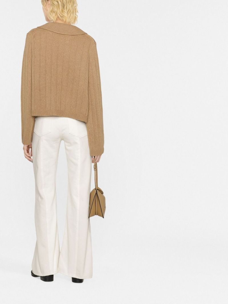 Neutral Mateo V-neck Cashmere Sweater