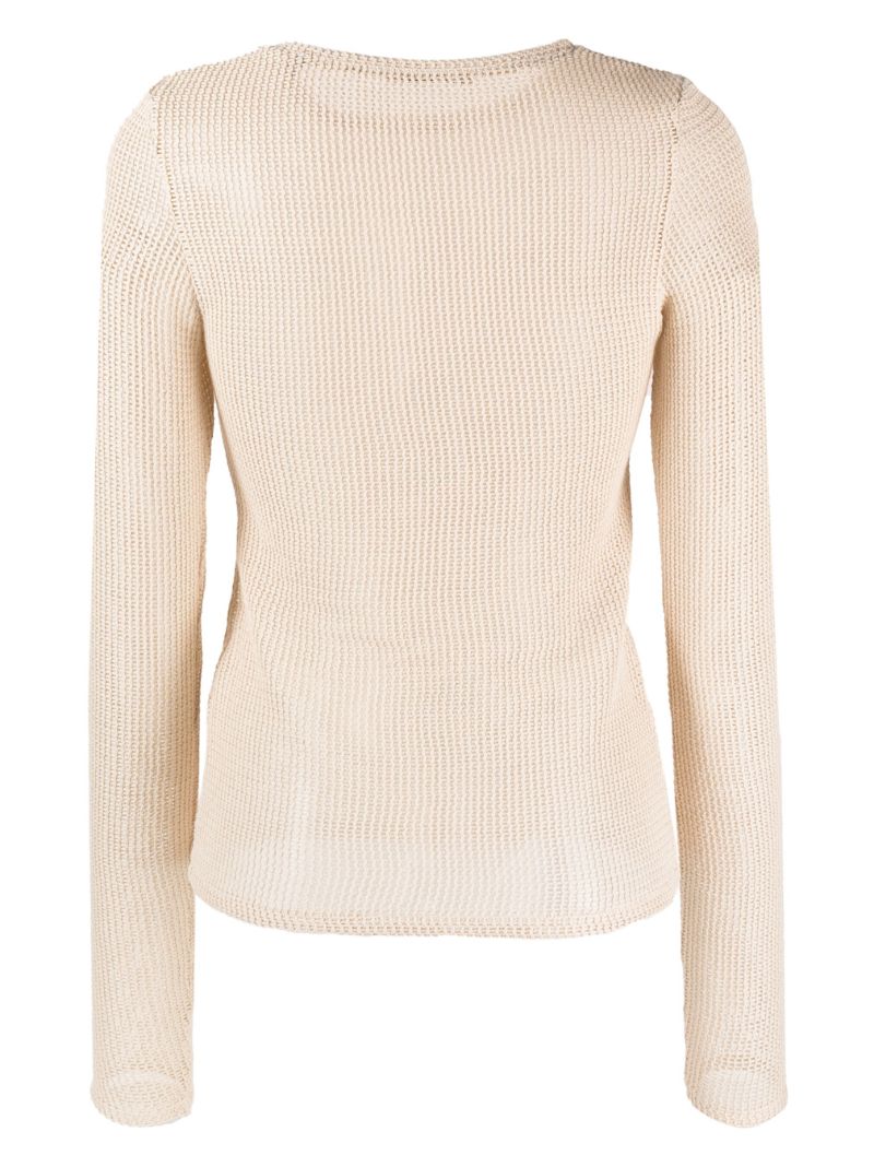 Neutral Open-knit Cotton Sweater