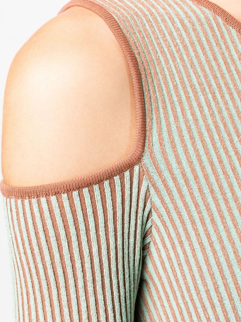 Brown Ellison Ribbed Knit Midi Dress