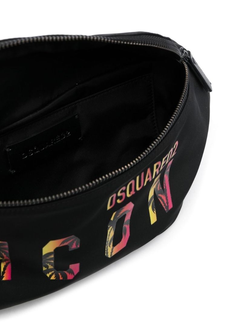 Black Logo Print Belt Bag