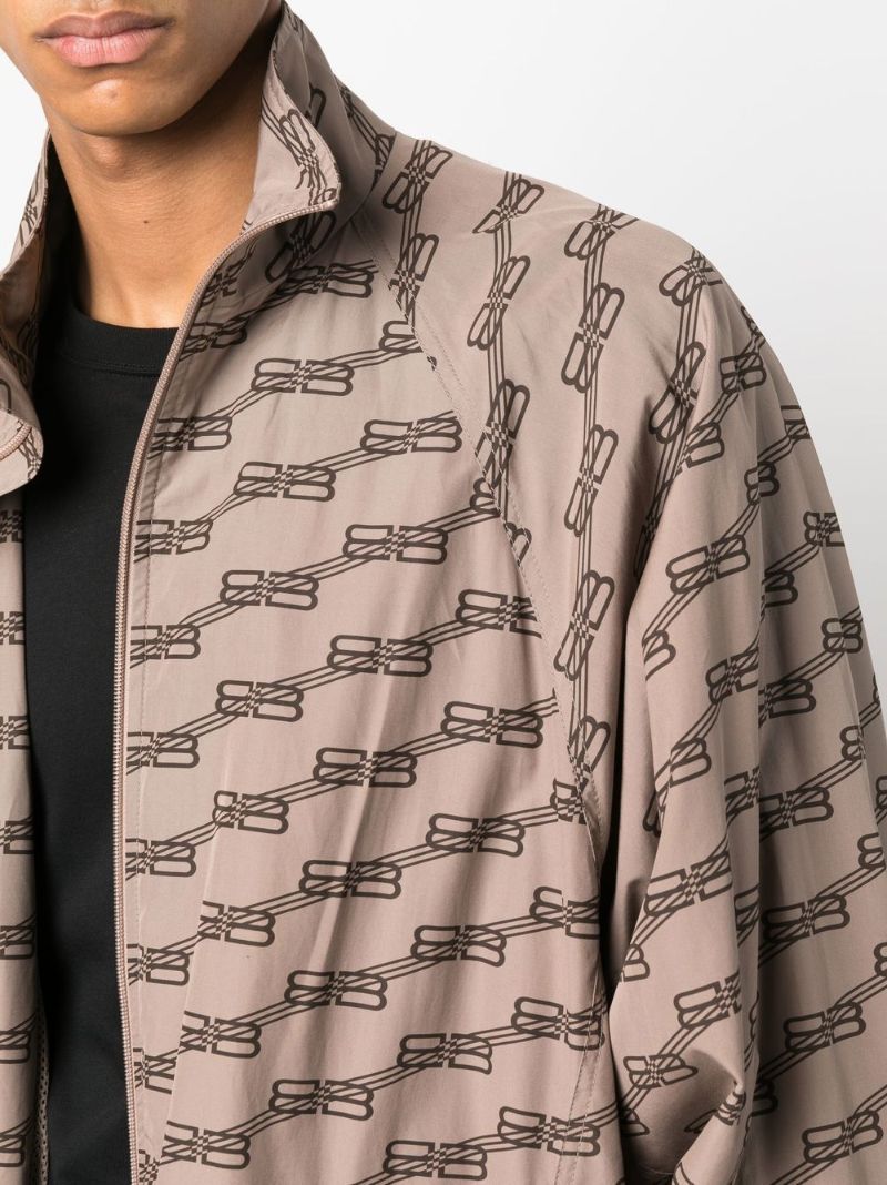 Brown Monogram Print Track Jacket