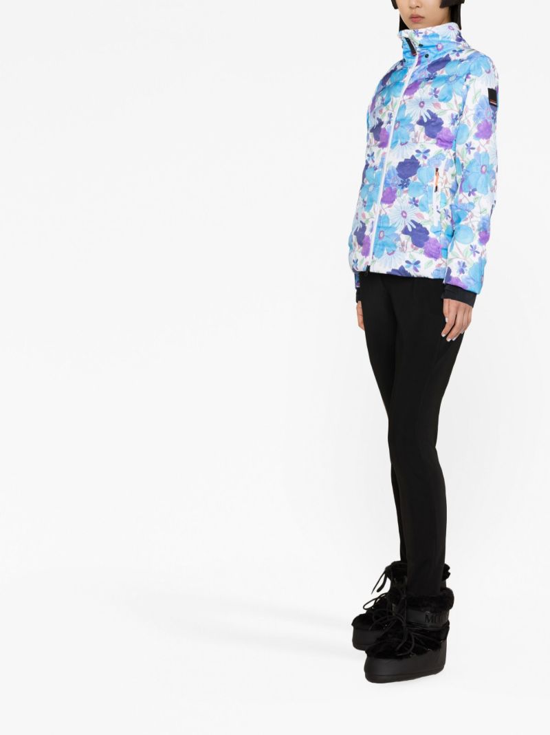 X Loveshackfancy Blue Janka Floral Print Ski Jacket
