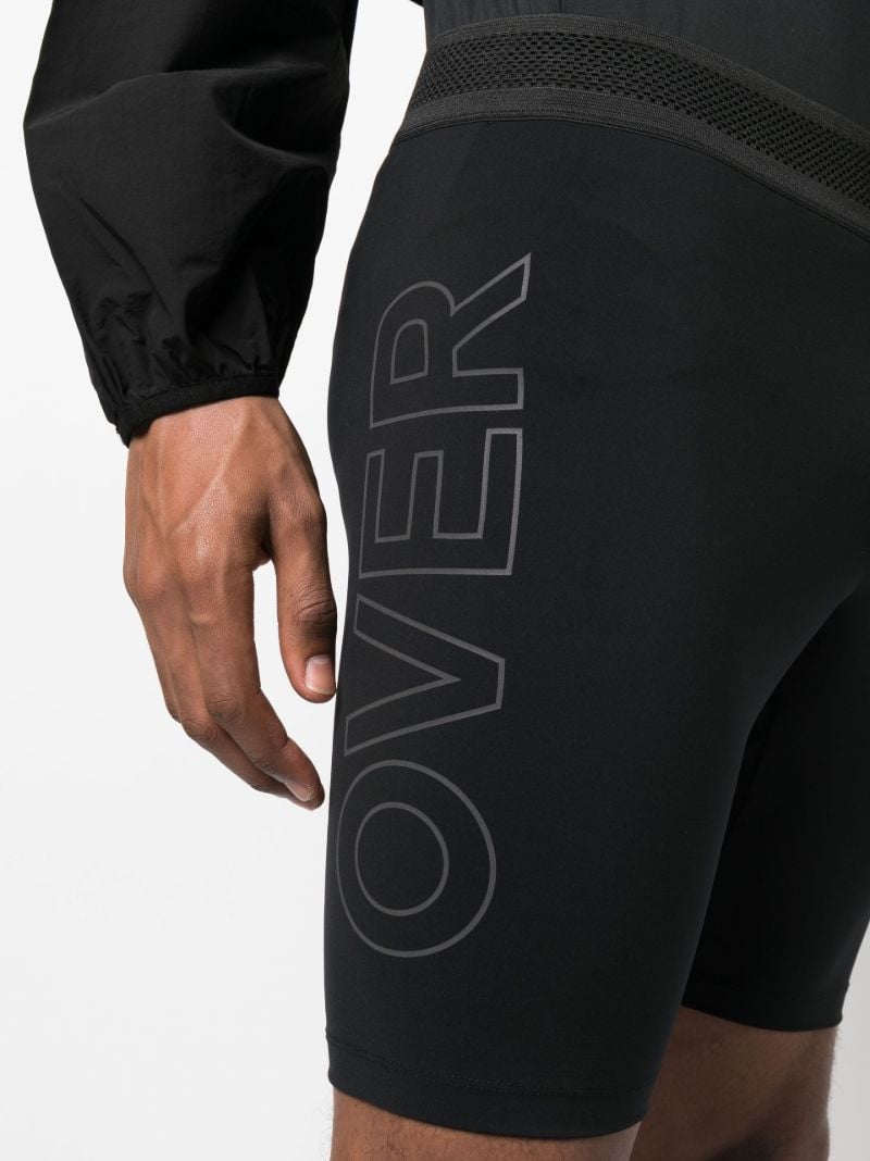 Black Logo Print Cycling Shorts