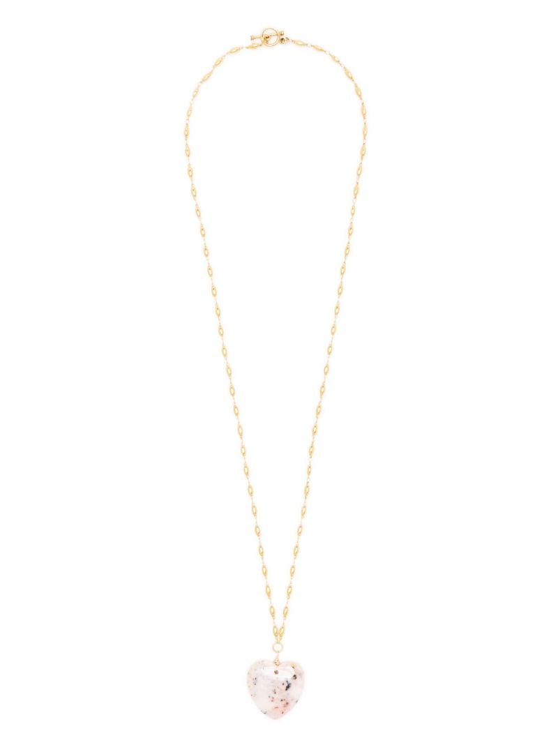 Gold-plated Opal Heart Necklace