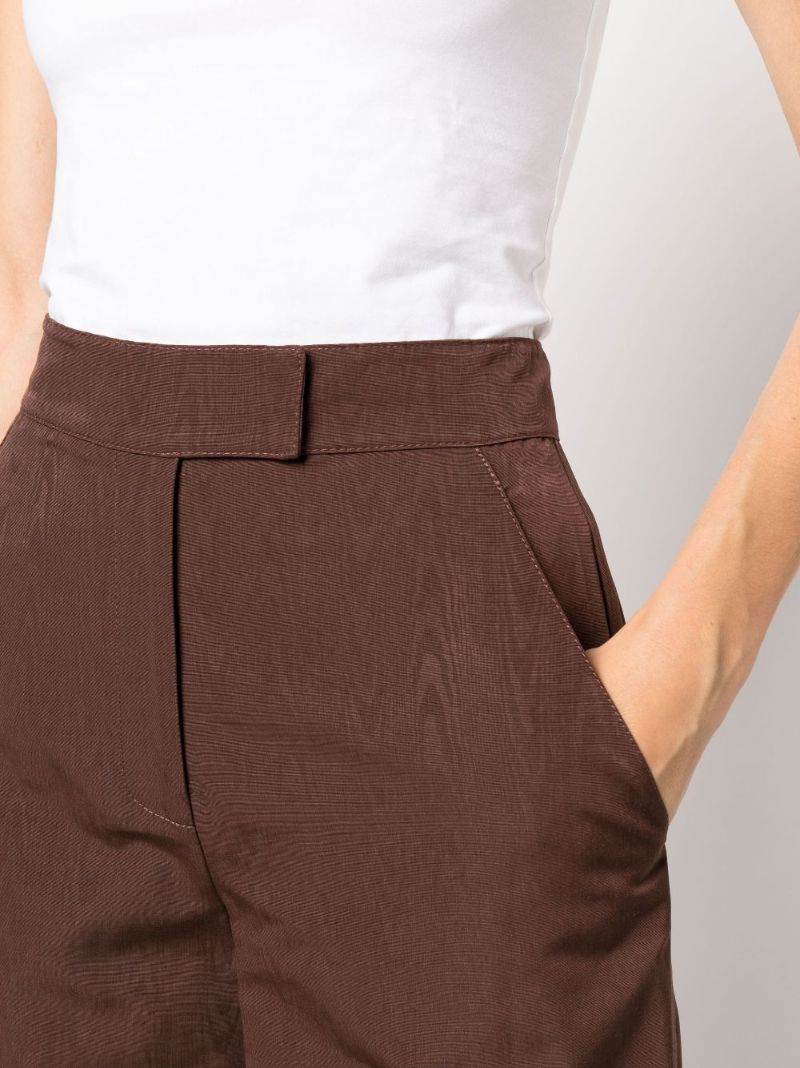 Brown Oak Wide-leg Trousers