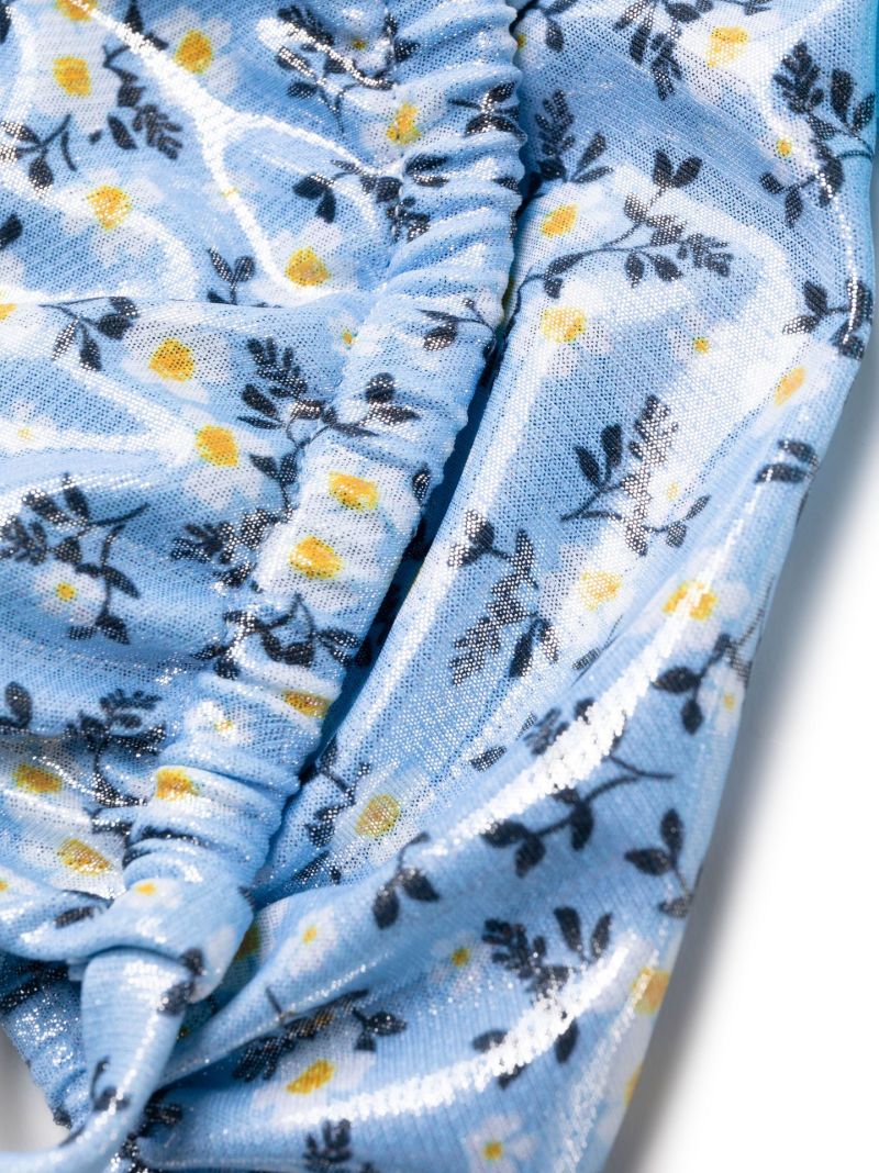 Blue Daisy Print Bikini