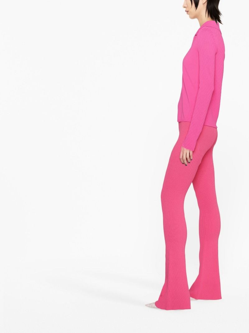 Pink High Waist Flared Trousers