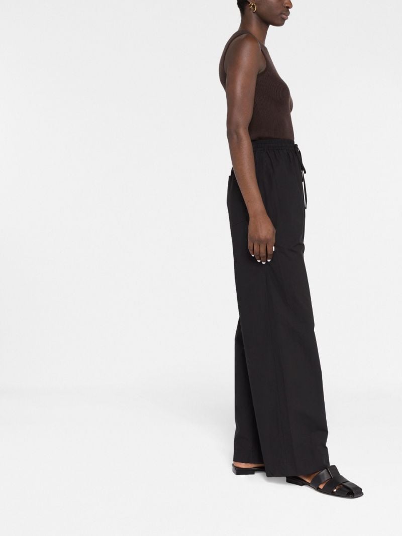 Black Organic Cotton Straight-leg Trousers