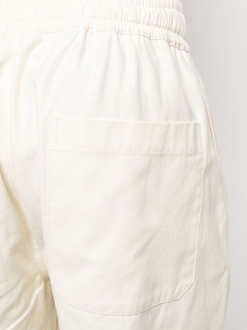 Neutral Drawstring Waist Cotton Trousers