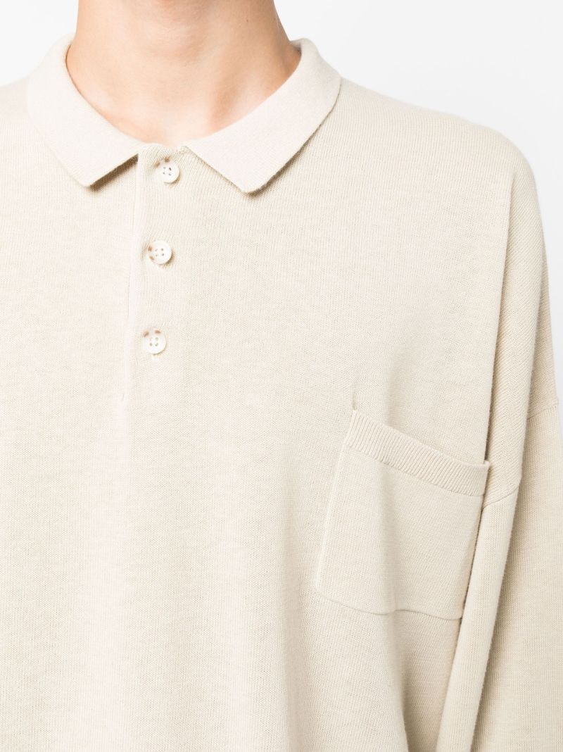 Neutral Long Sleeve Polo Top