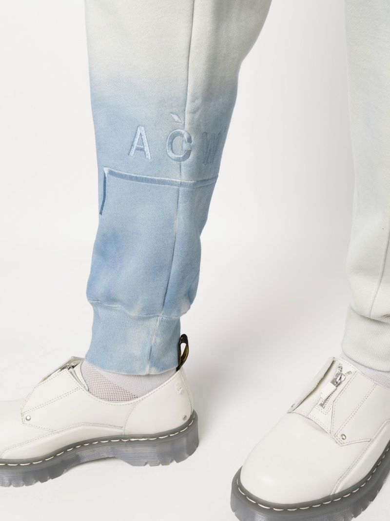 Blue Gradient Print Cotton Track Pants