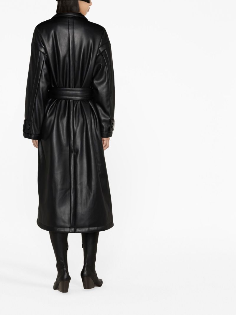 Black Emily Faux-leather Trench Coat