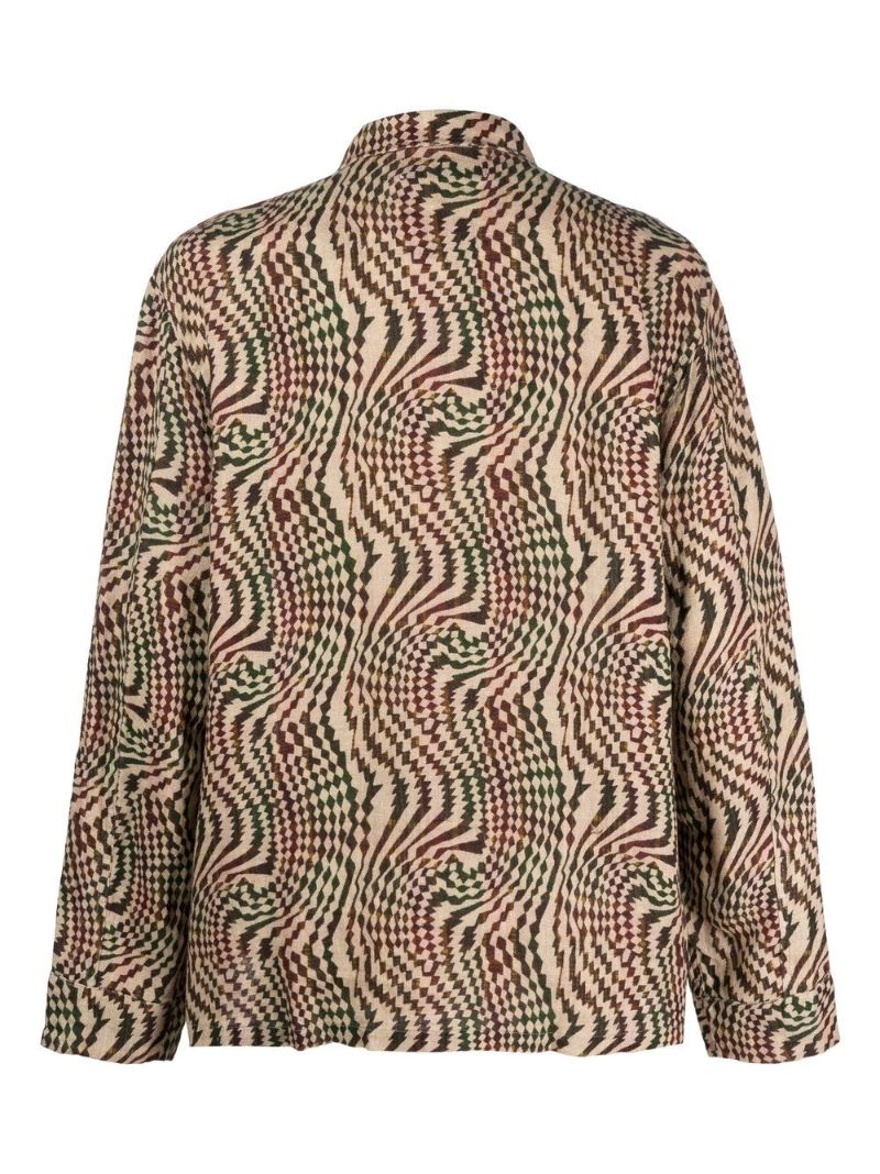 Neutral Box Printed Linen Shirt