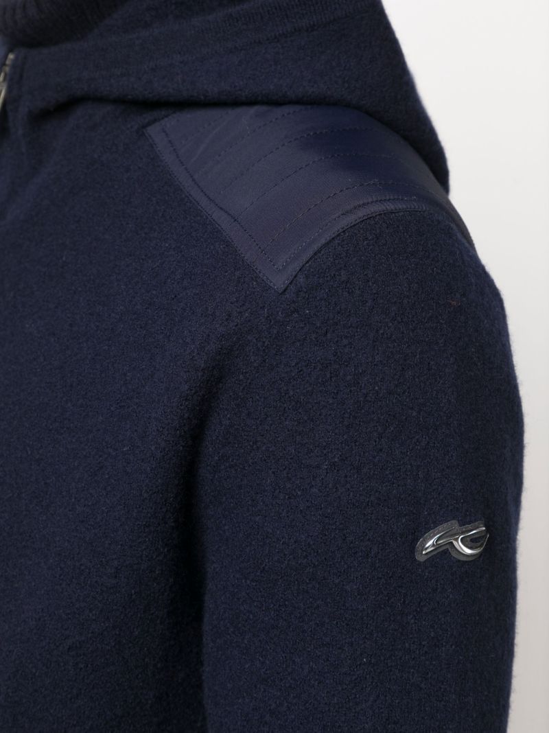 Blue Aspen Wool Hooded Jacket
