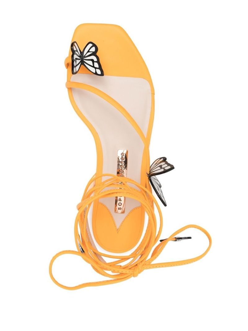 Orange Vanessa Butterfly Leather Sandals