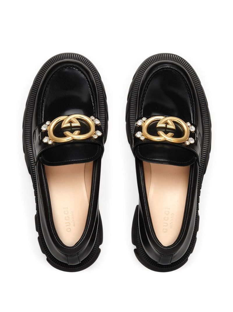 Black Romance Chunky Logo Loafers