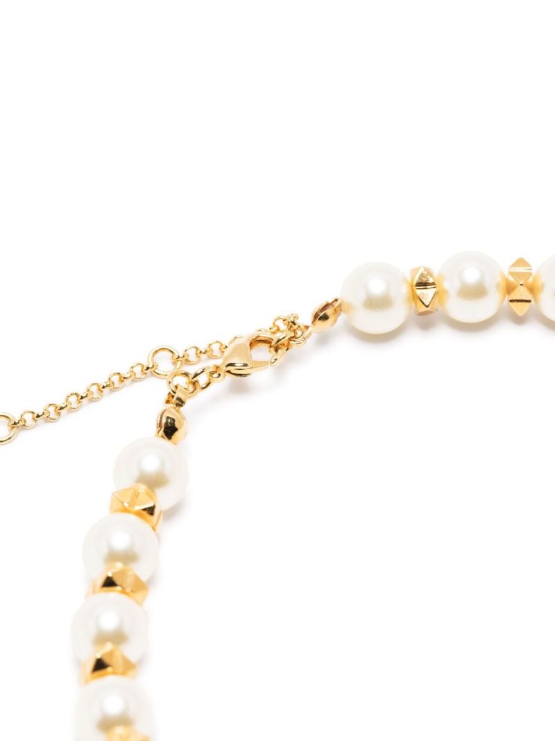 Gold-tone Vlogo Signature Rockstud Pearl Choker
