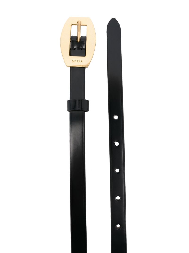 Black Block Leather Belt