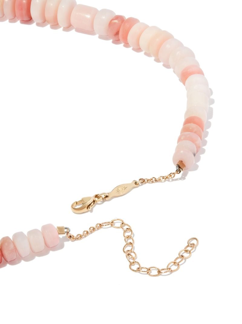 14k Yellow Gold Opal Beaded Necklace