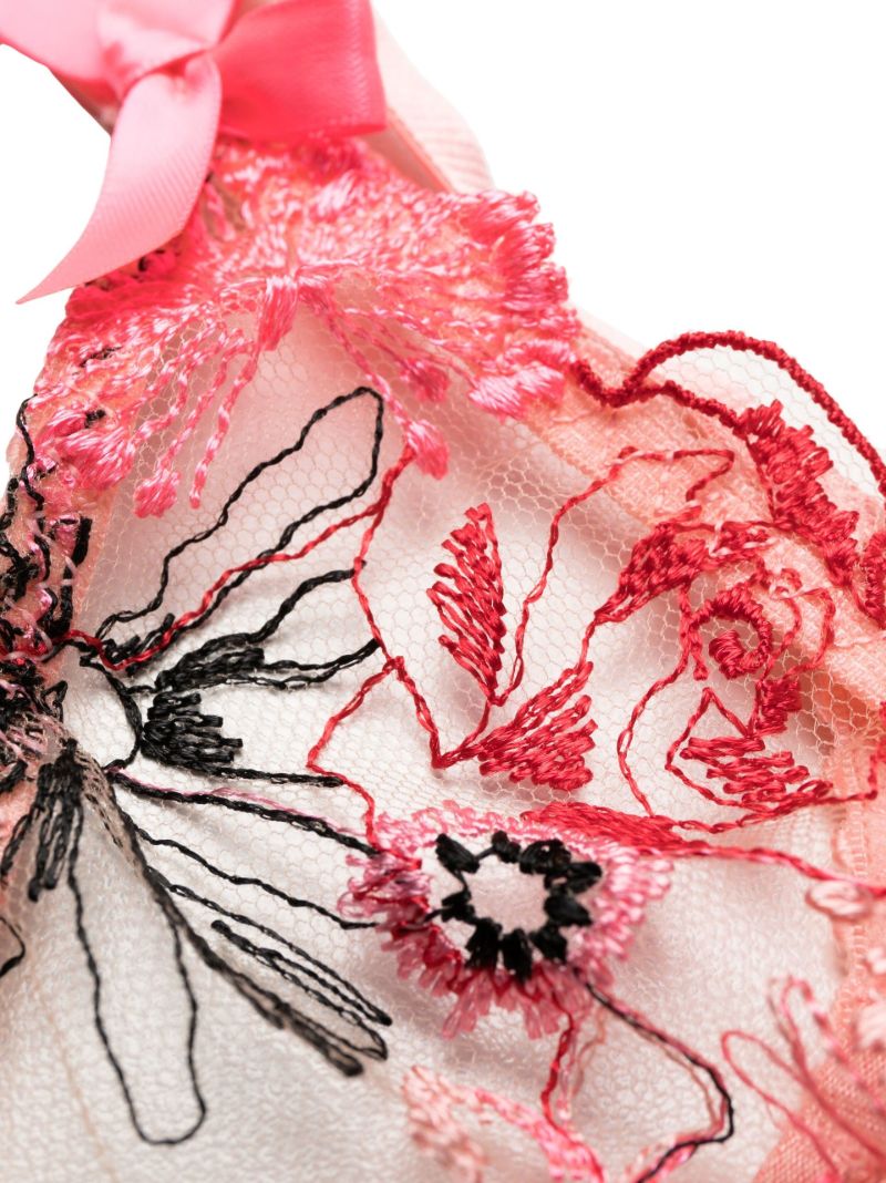 Pink Zuri Embroidered Thong