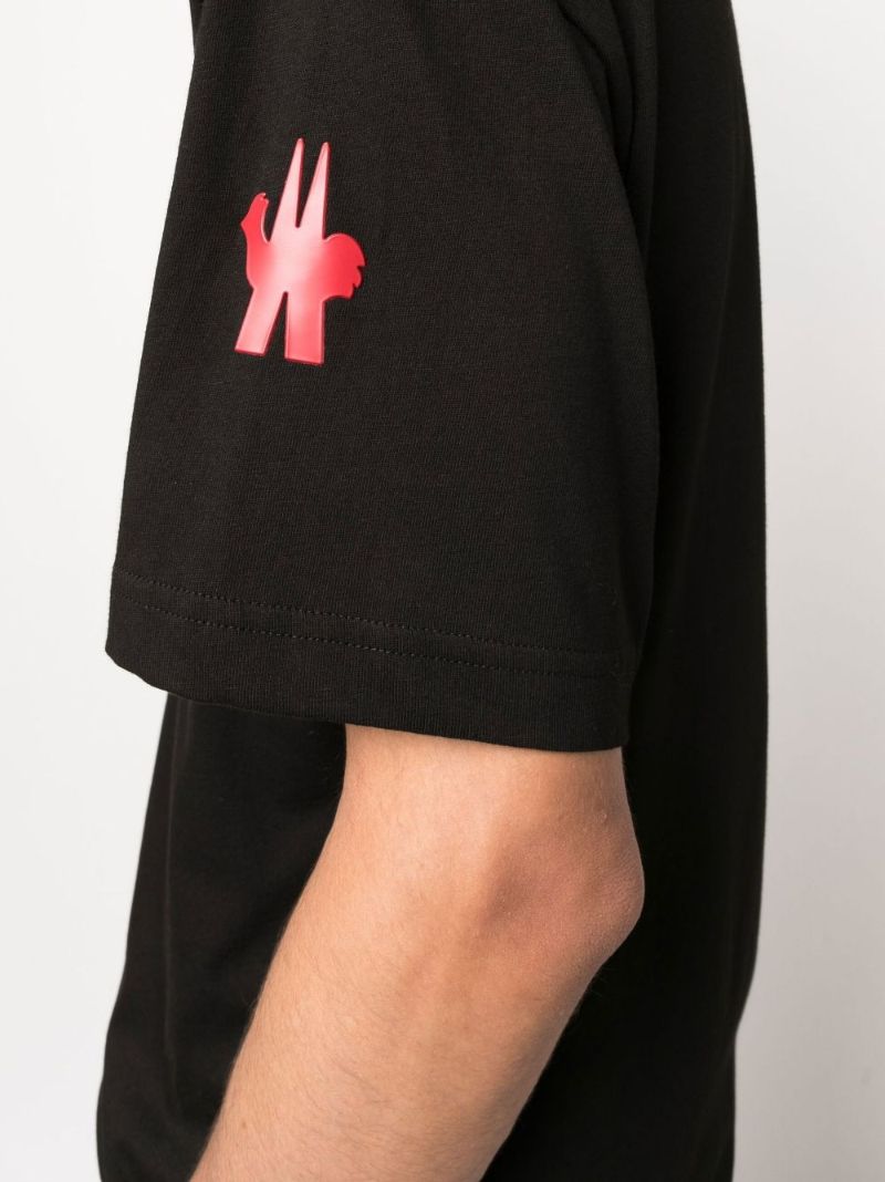 Black Logo Print Cotton T-shirt