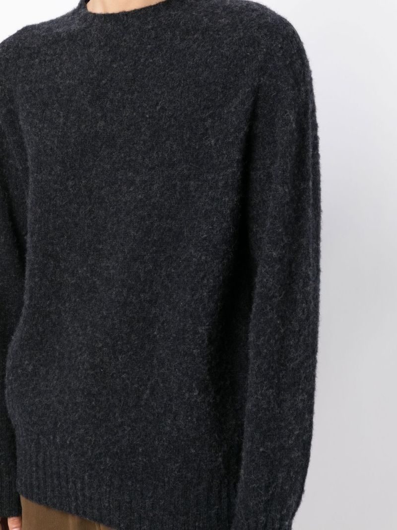 Black Suedehead Wool Sweater