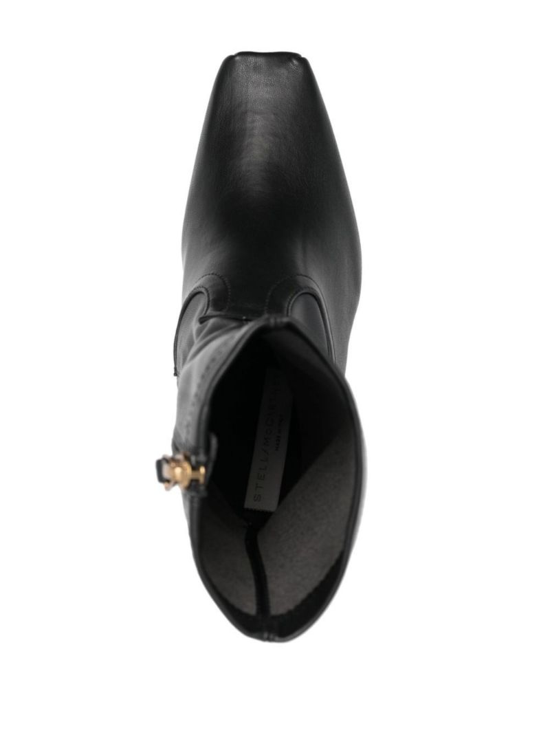 Black Cowboy 105 Faux Leather Ankle Boots
